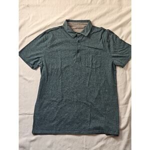 Banana Republic Quick Dry Pocket Polo Shirt Blue Gray L Collared Short Sleeve